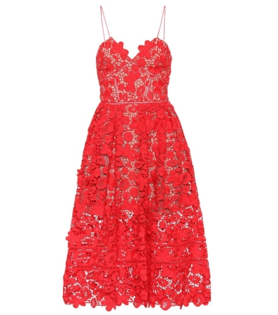 Lace dress with bustier red
