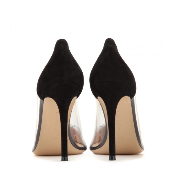 Pantofi cu toc înalt metalic-transparenți