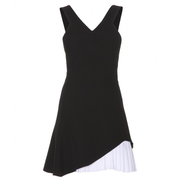 Rochie alb-negru mătase și lână